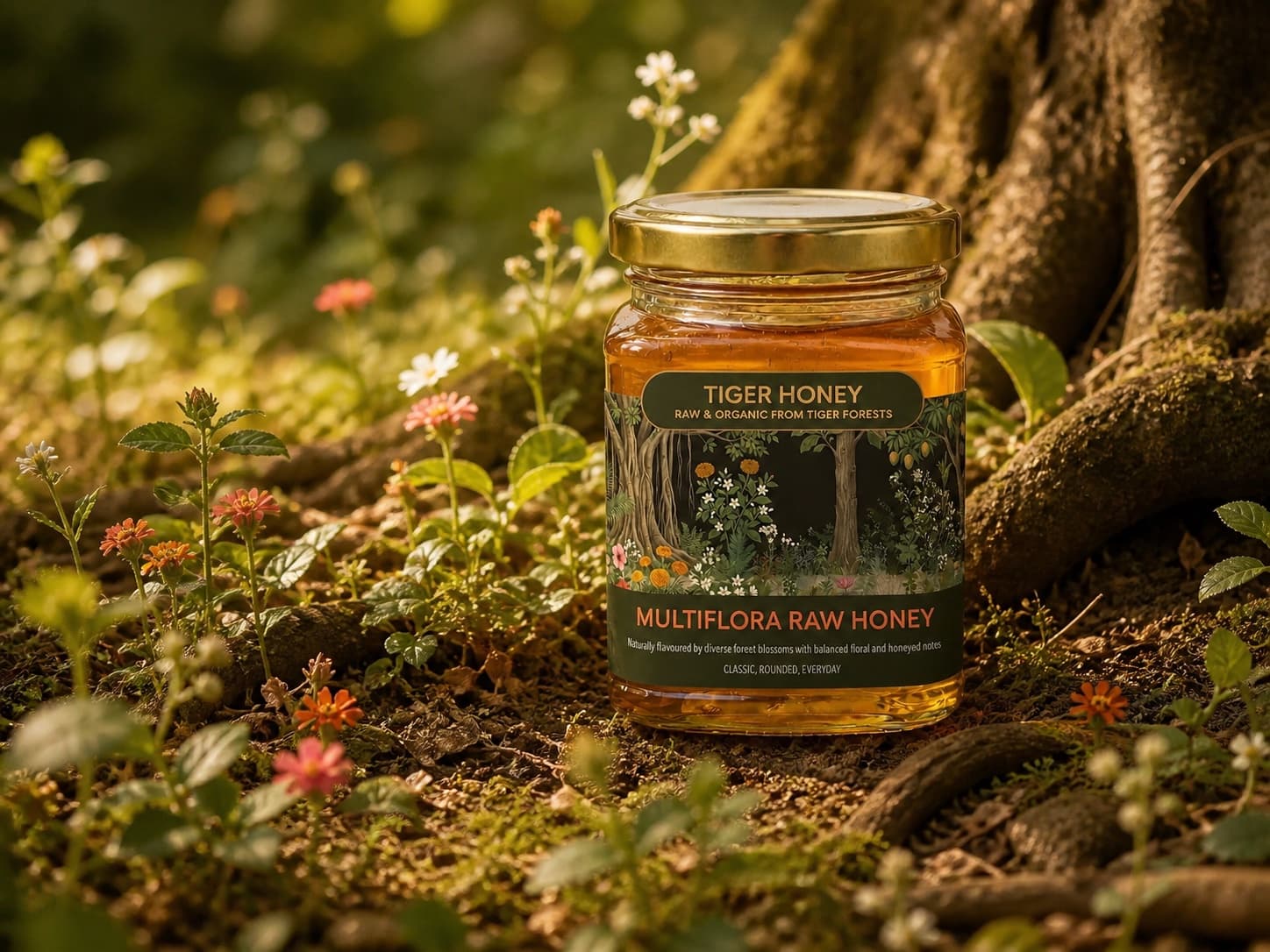 Multiflora Raw Honey among mixed forest-clearing blossoms